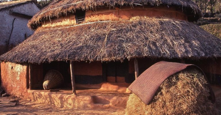 Traditional Thatched Roofs in Nepal